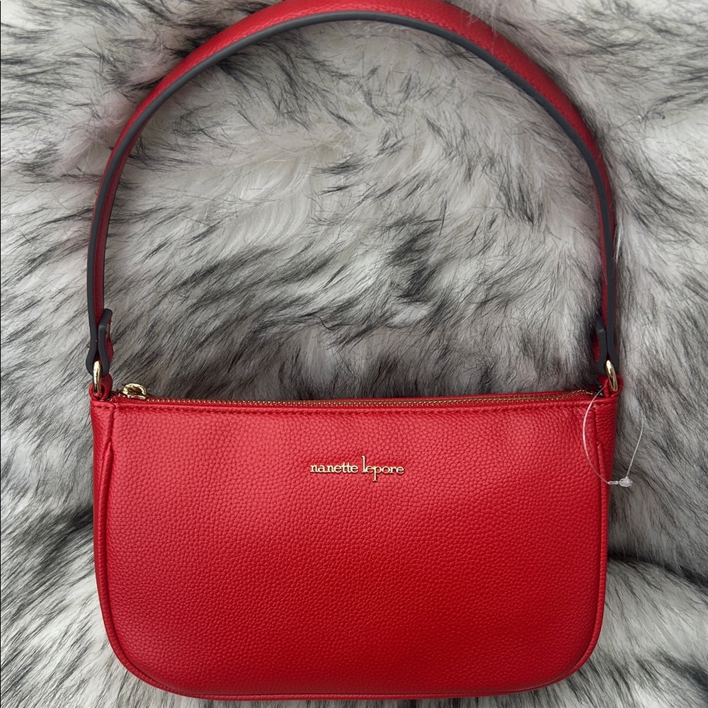Nanette Lepore tomato Red Baguette  Shoulder Bag, NWOT